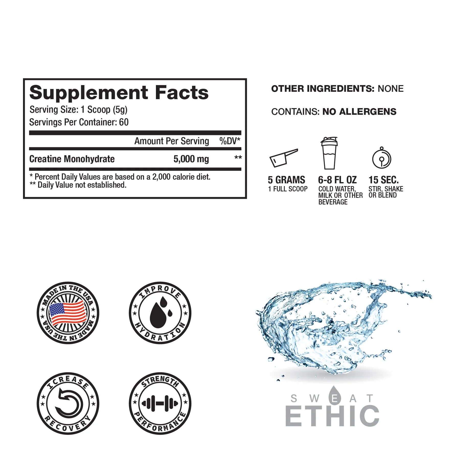 Creatine Monohydrate Sweat Ethic